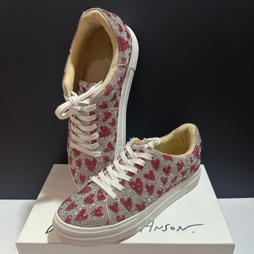 Betsey Johnson fuchsia Heart Sneakers